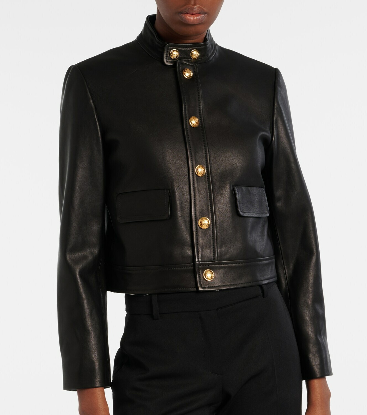 Nili Lotan Hadley cropped leather jacket