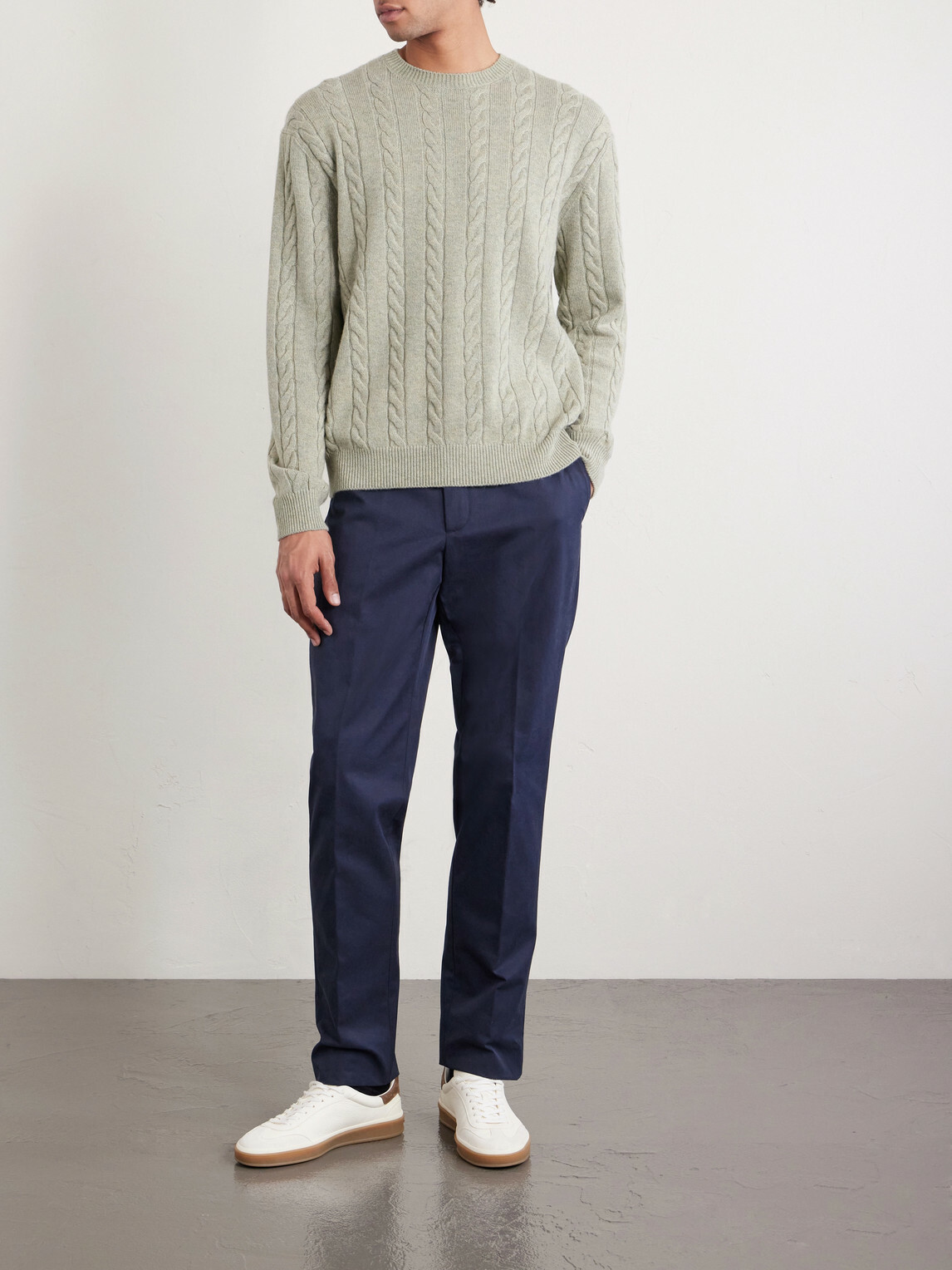 Loro Piana - Jarno Slim-Fit Straight-Leg Cotton-Twill Trousers - Blue