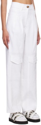 J KOO White Pocket Trousers