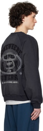 AAPE by A Bathing Ape Black Main Crewneck Sweatshirt