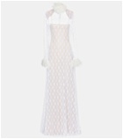 Christopher Kane - Bridal feather-trimmed lace gown