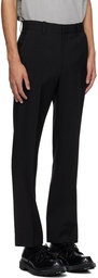 Solid Homme Black Straight-Leg Trousers