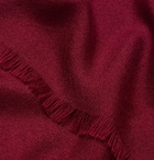 Loro Piana - Fringed Cashmere and Silk-Blend Scarf - Burgundy