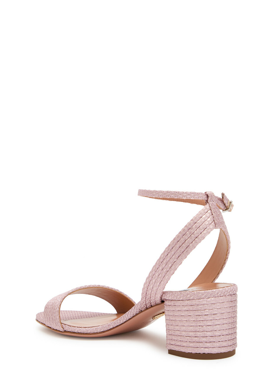 Aquazzura Sundance 50 Woven Sandals Pink