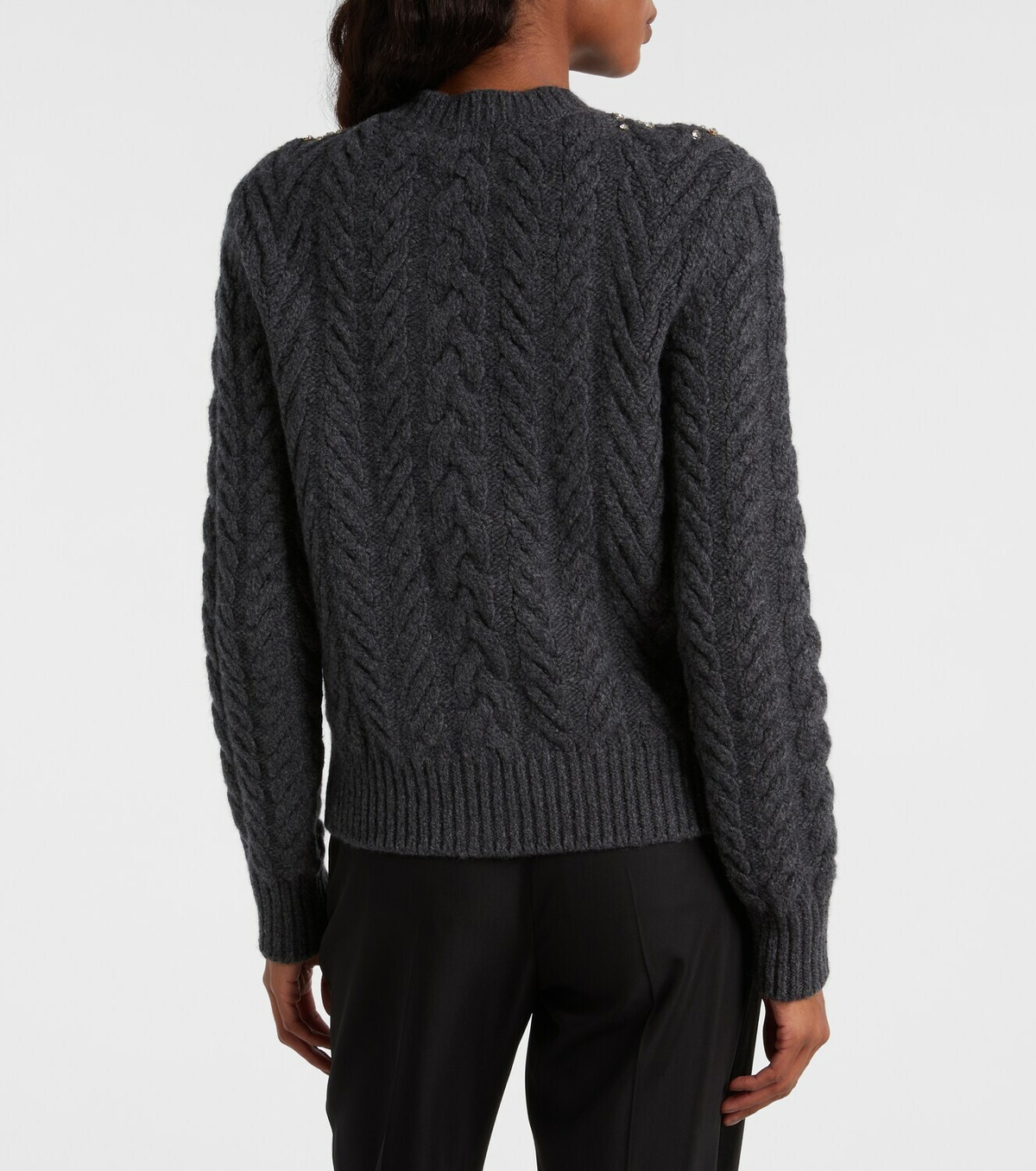McQueen Embellished wool and cashmere cardigan