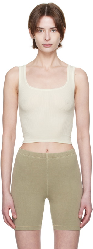 Photo: SKIMS Off-White Cotton Rib Tank Top