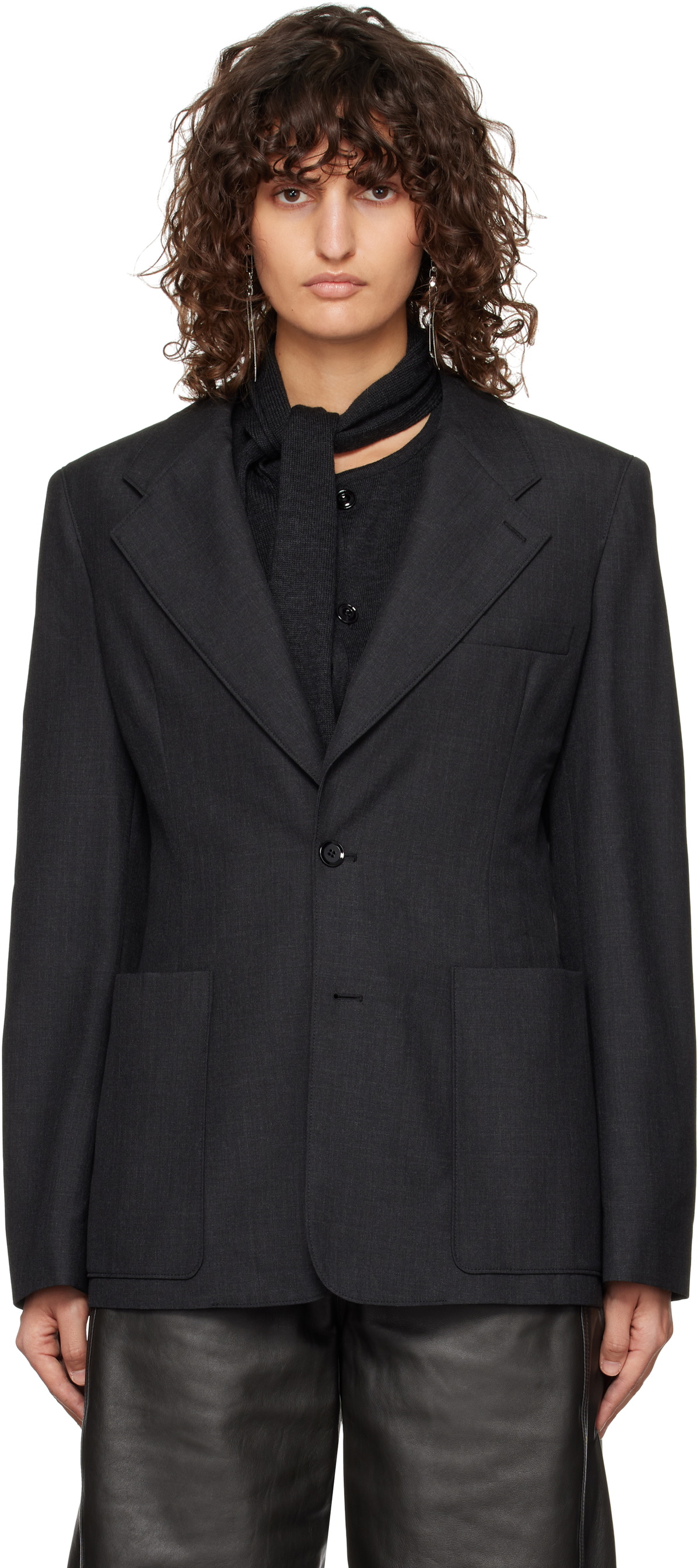 LEMAIRE Gray Single-Breasted Fitted Tailored Blazer