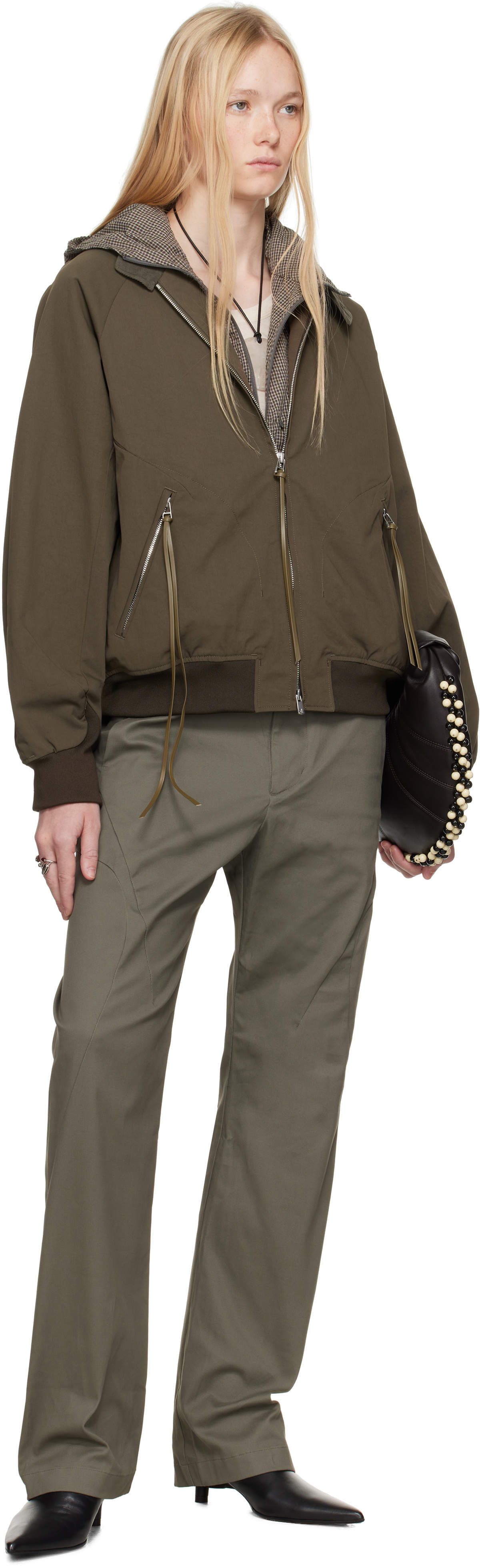 POST ARCHIVE FACTION (PAF) Khaki 8.0 Center Bomber Jacket Post
