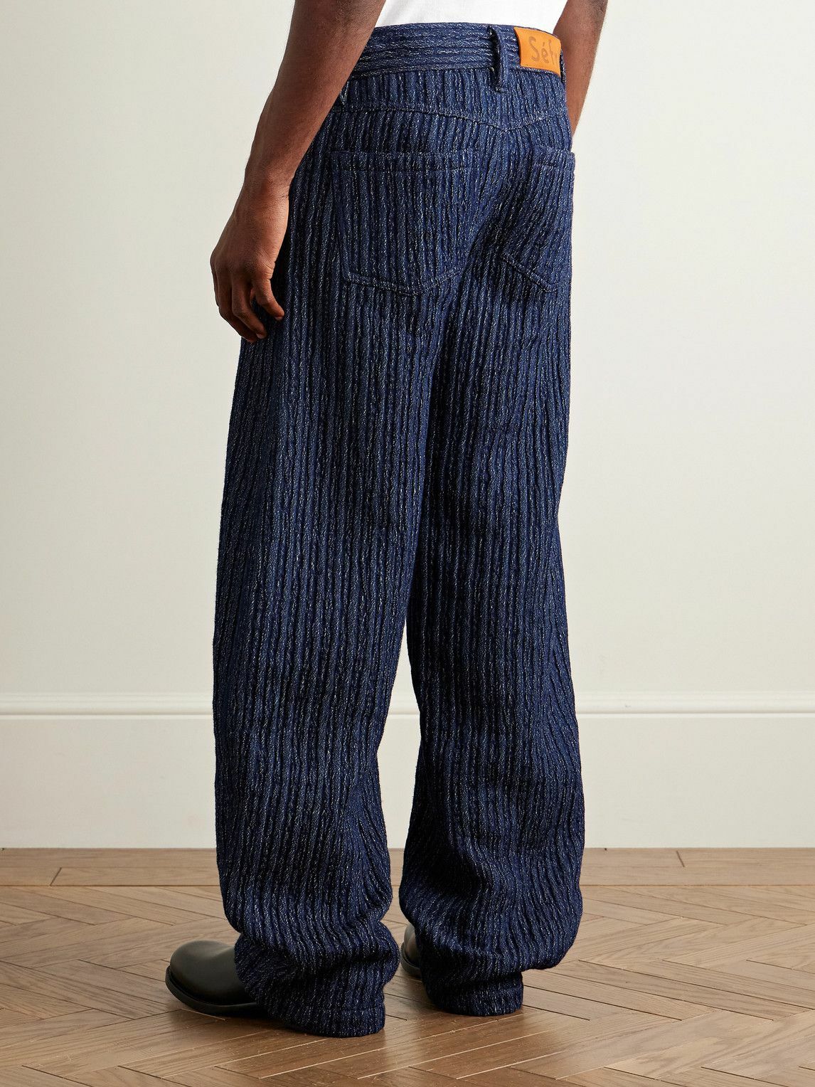 Séfr - Nasedo Straight-Leg Ribbed Cotton-Blend Bouclé Trousers - Blue