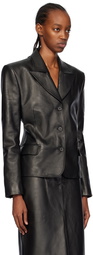 Magda Butrym Black Fitted Leather Jacket