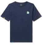 Altea - Embroidered Cotton-Jersey T-Shirt - Blue