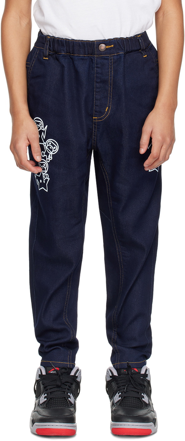 BAPE Kids Navy Baby Milo Jeans A Bathing Ape