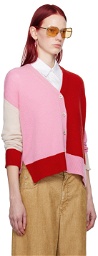 Marni Pink & Red Paneled Cardigan