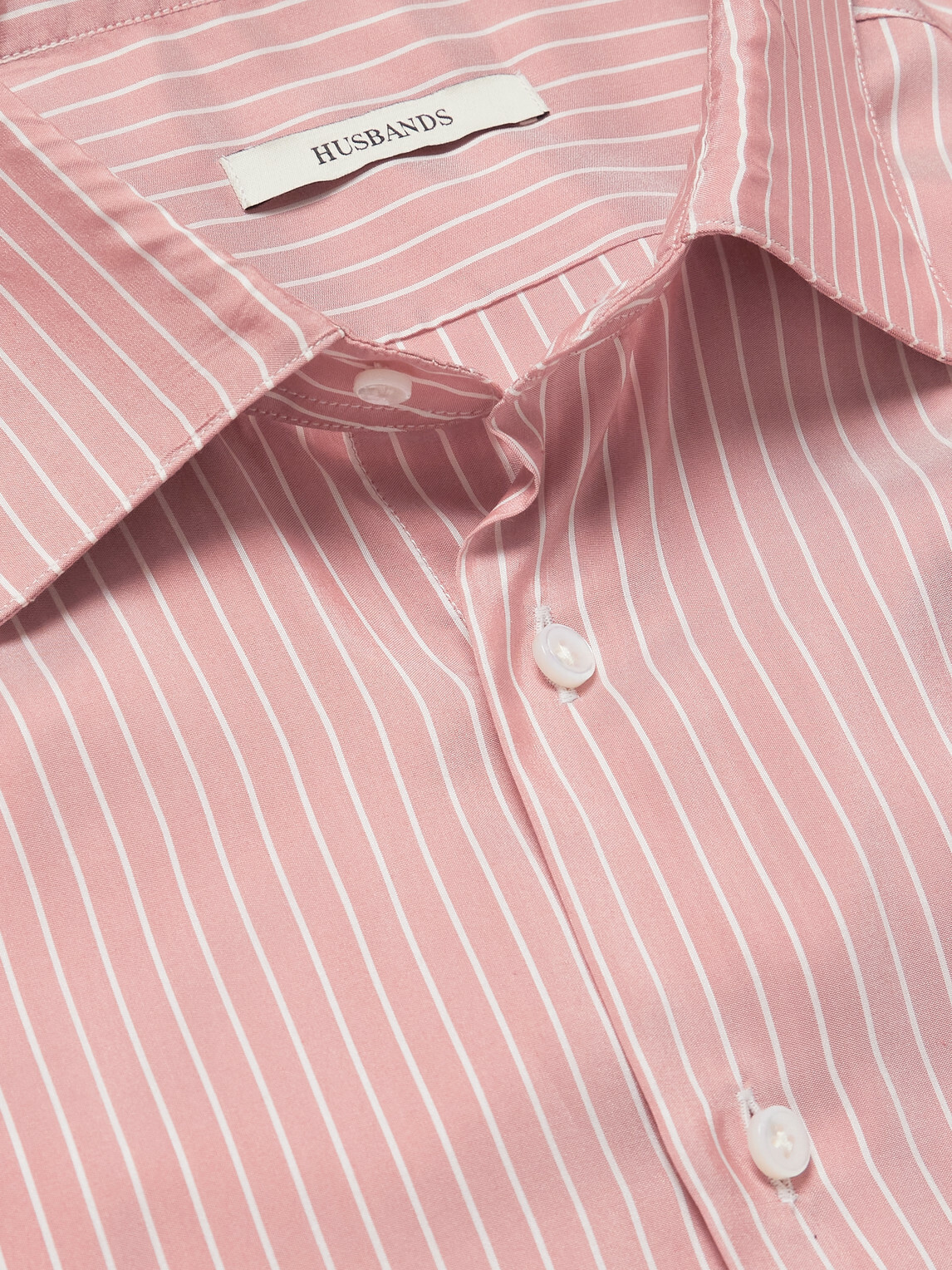 Husbands - Striped Silk-Poplin Shirt - Pink