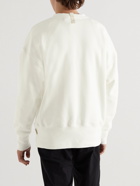 Abc. 123. - Webbing-Trimmed Logo-Embroidered Cotton-Blend Jersey Sweatshirt - White