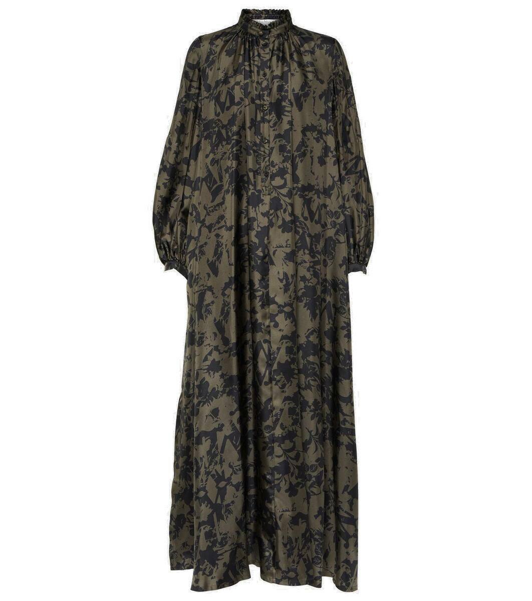 オールインワン・サロペット Max Mara Floral-Printed White Silk ette Dress Max Mara Studio Pappa All-Over Patterned Belted Dress in