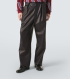Giorgio Armani Archivio pleated leather straight pants