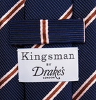 Kingsman - Drake's 8.5cm Striped Silk and Cotton-Blend Faille Tie - Blue