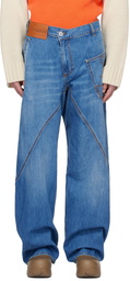 JW Anderson Blue Twisted Workwear Jeans