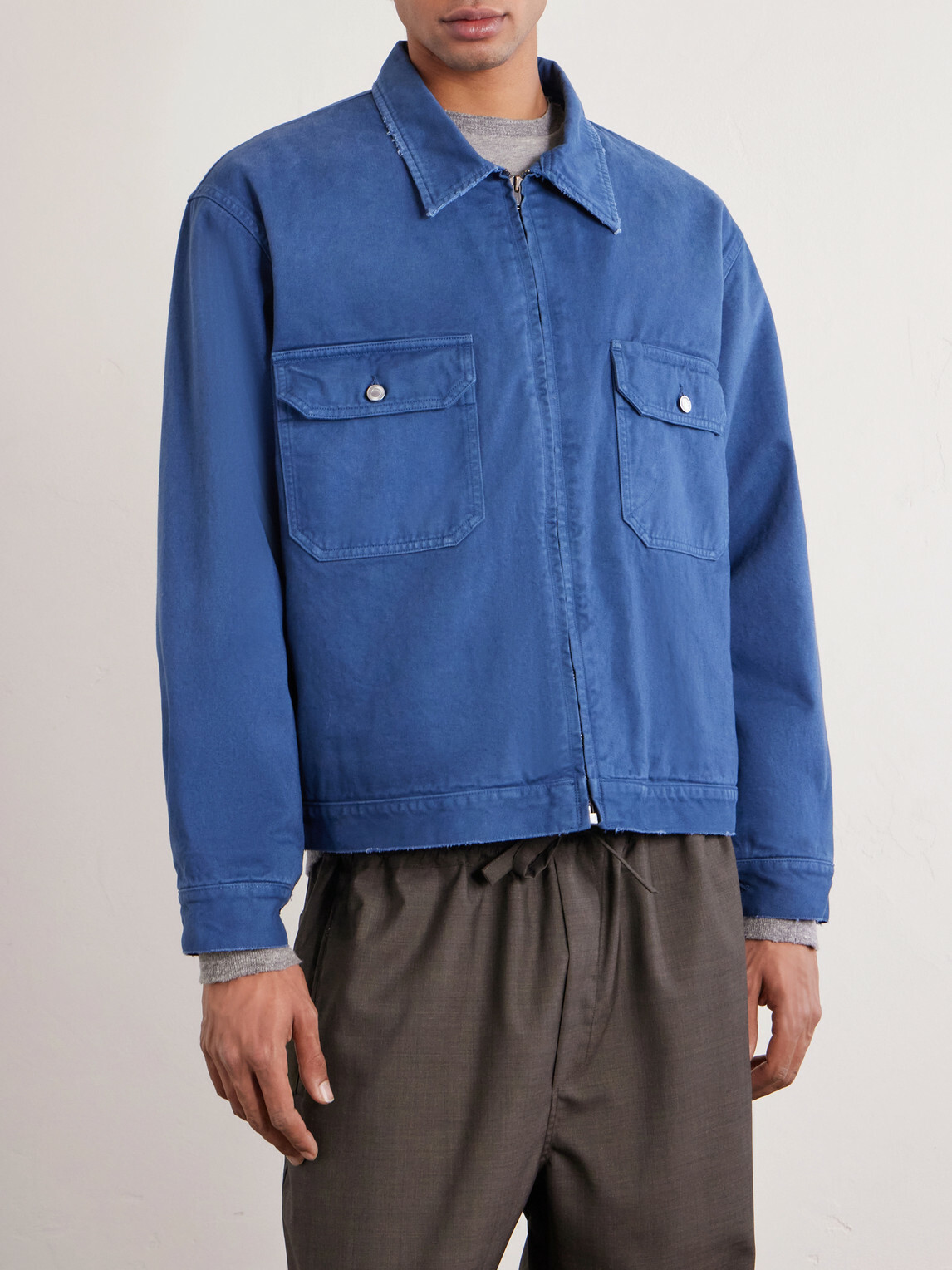 A.PRESSE - Cotton-Twill Jacket - Blue