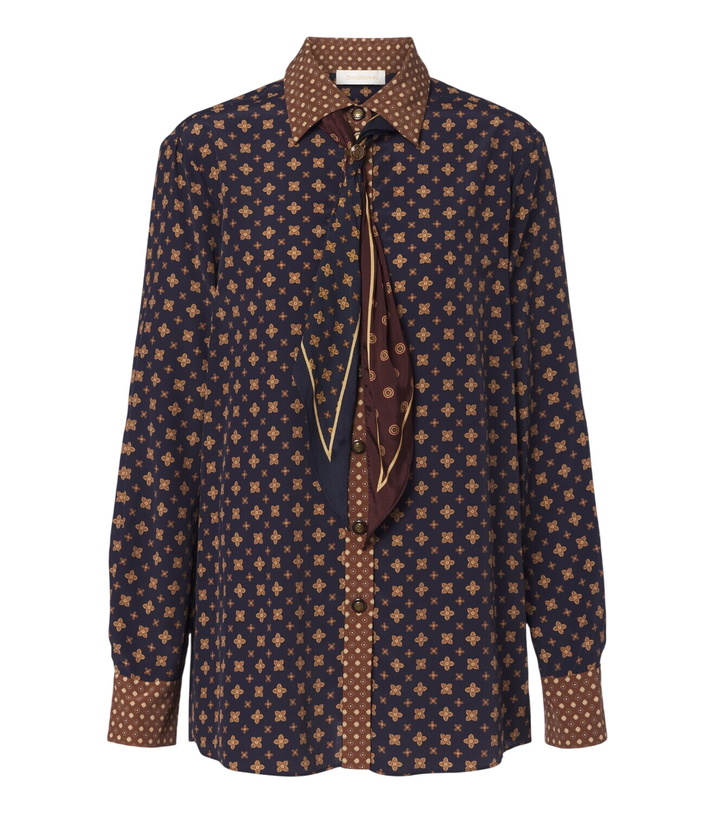 Photo: Zimmermann Printed tie-neck blouse