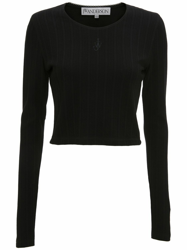 Photo: JW ANDERSON - Anchor Embroidery Cropped L/s Top
