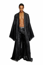 Diesel Denim kimono coat with coated front - Denim Jackets - Unisex - Black