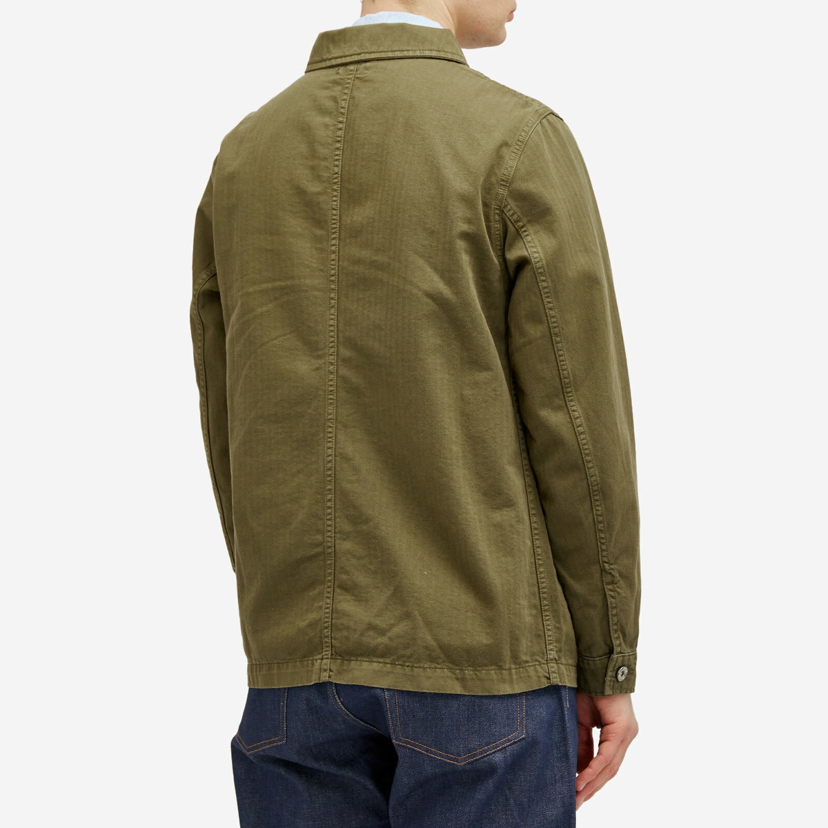 Dubbleware Men's Herringbone Work Jacket in Military Green
