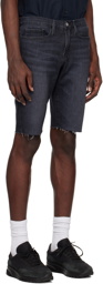FRAME Black 'L'Homme Cut Off' Denim Shorts