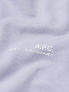 A.P.C. - Item Logo-Print Cotton-Jersey Sweatshirt - Purple