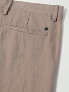 NN07 - Theo 1454 Tapered Linen Trousers - Brown