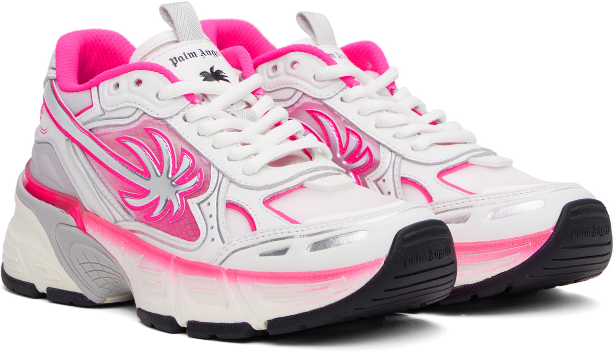 Palm Angels Pink & Silver PA 4 Fluo Sneakers