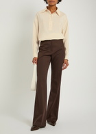 Nanushka Linka Crinkled Poplin Polo Shirt Cream