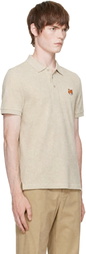 Maison Kitsuné Beige Fox Head Regular Polo