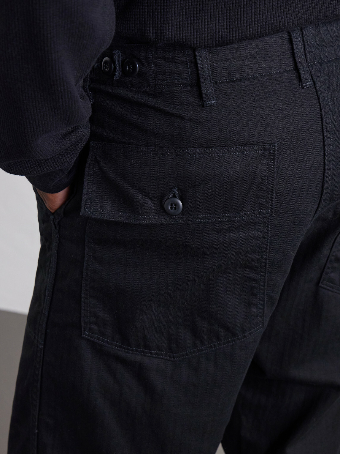 OrSlow - Straight-Leg Herringbone Cotton Trousers - Black