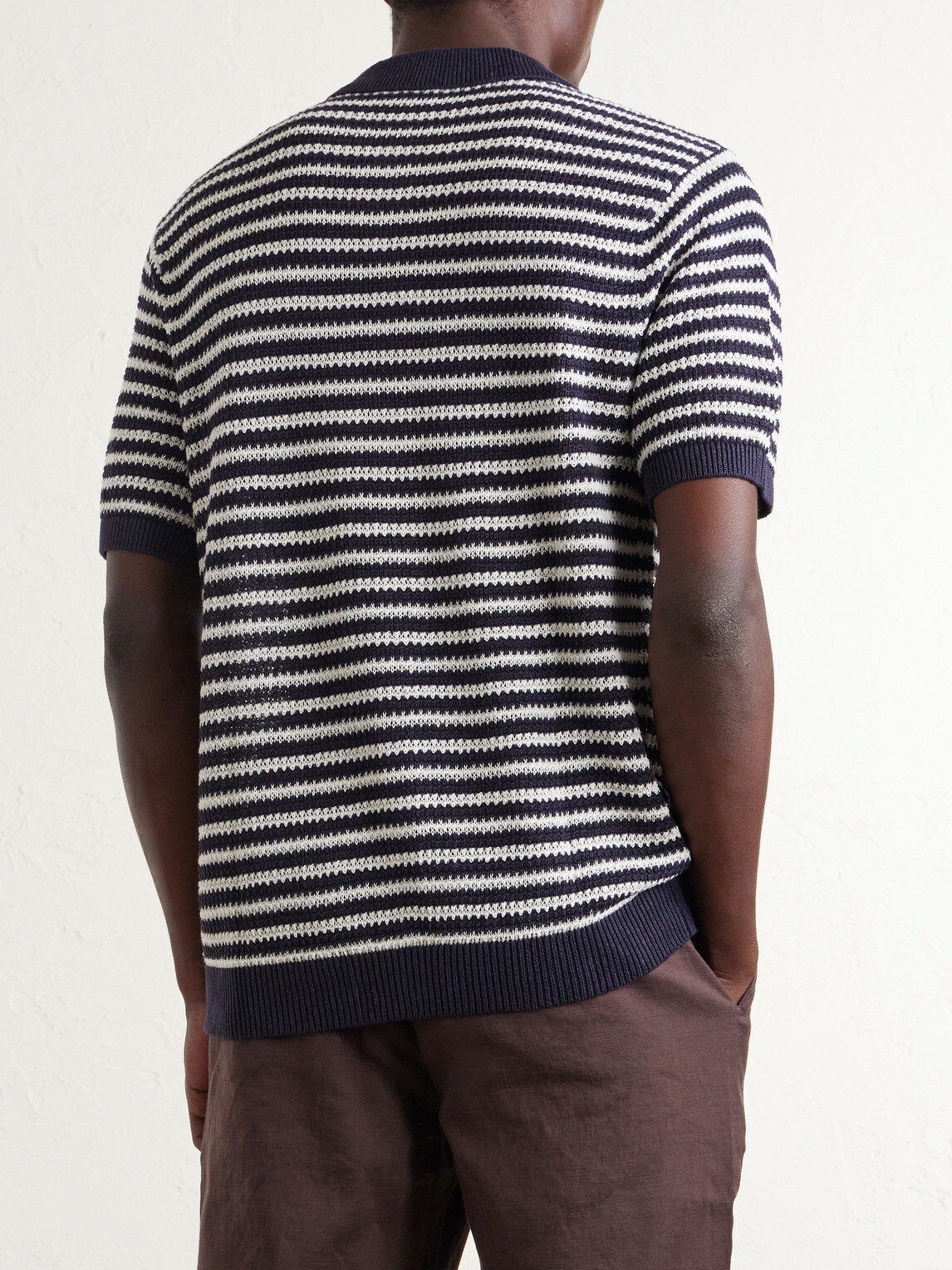 Onia - Striped Knitted Linen Shirt - Blue