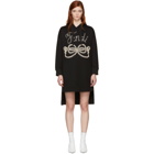 Fendi Black Pearls Bow Hoodie Dress