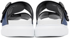 Alexander McQueen Blue & White Hybrid Slide Sandals