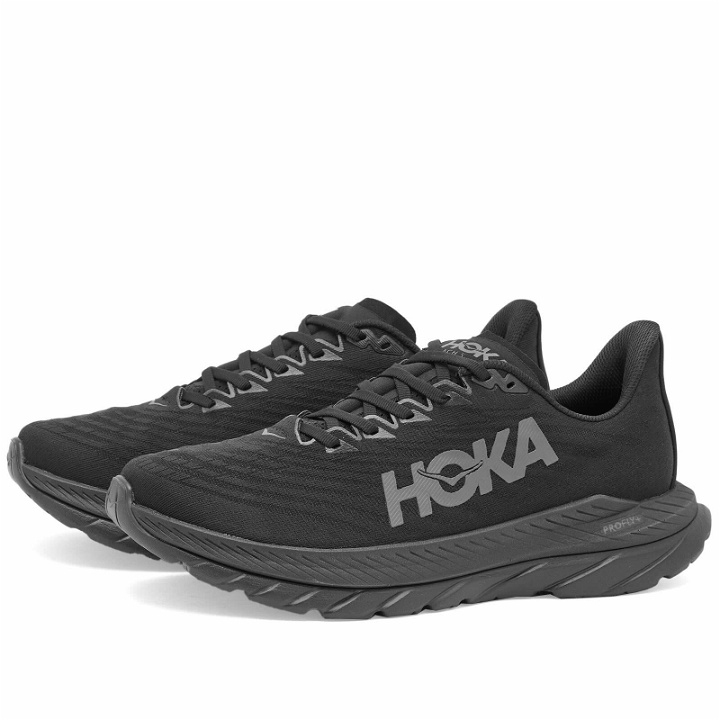 Photo: Hoka One One Men's Mach 5 Sneakers in Black/Black