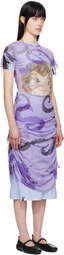 Chopova Lowena Purple Ballast Short Sleeve Midi Dress
