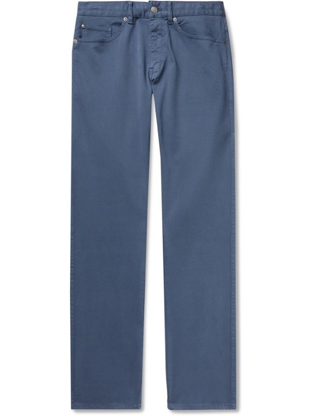 Photo: PETER MILLAR - Ultimate Stretch Cotton and Modal-Blend Sateen Trousers - Blue - UK/US 30