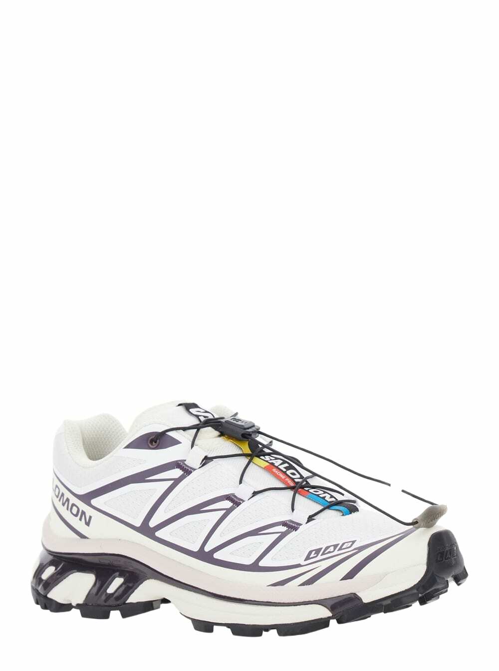Salomon xt-6 White Low Top Sneakers With Front Lace-up Closure And Mxi Logo Lettering In Fabric Unisex