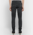 AMIRI - Skinny-Fit Panelled Distressed Stretch-Denim Jeans - Black