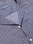 Frescobol Carioca - Hammock Angelo Camp-Collar Printed Linen Shirt - Blue