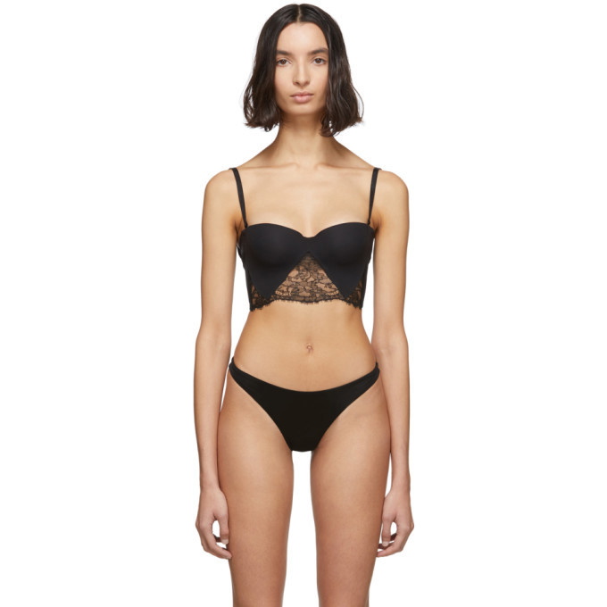 La Perla Strapless & Multiway  Nude Lycra strapless brassiere with  Chantilly lace - Womens < Pechamps