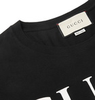 Gucci - Oversized Logo-Print Cotton-Jersey T-Shirt - Men - Black