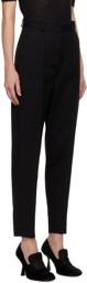 Totême Black Sewn Pleat Trousers