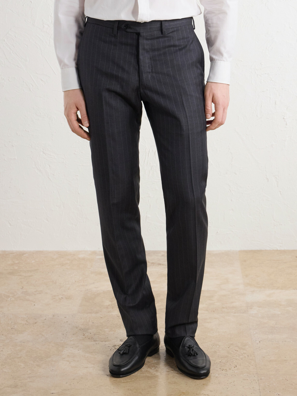 Kiton - Straight-Leg Pinstriped Wool Suit Trousers - Gray