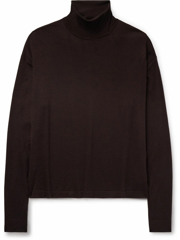 Photo: The Row - Mavel Wool Rollneck Sweater - Brown