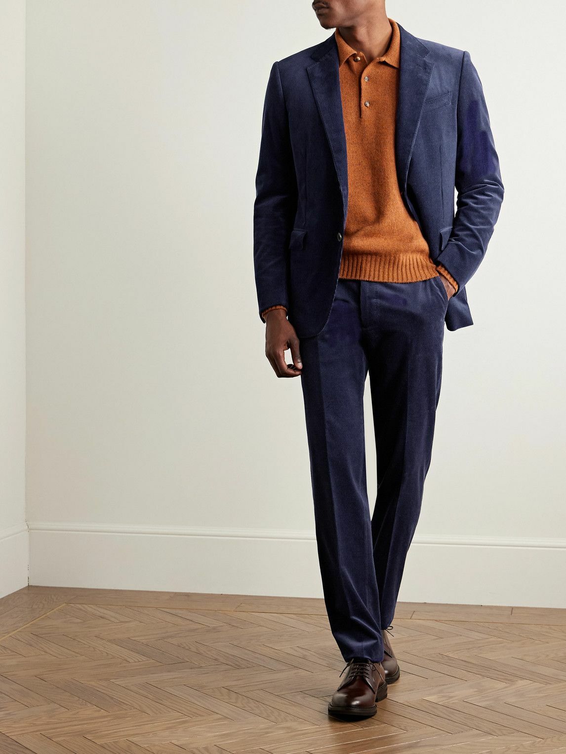 Velluto Coste Giacca Velluto Blazer Invernali Uomo Zegna Slim-Fit